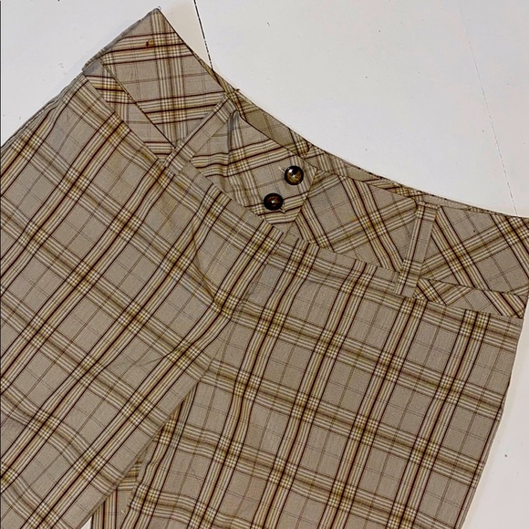 Plaid Cropped Capri Pants Size 5 Khaki - Picture 1 of 8